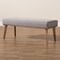 Baxton Studio Odessa Mid-Century Modern Grey Fabric and Walnut Brown Finished Wood Dining Bench 175-10842-Zoro - alternate 3